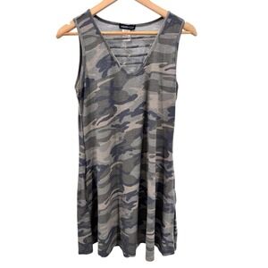 Hemish USA Camo Sleeveless Tank‎ Dress Small Travel Casual Knit Soft Stretch